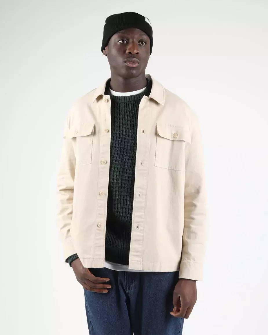 Wemoto Cotton Twill Worker Shirt Hemd Herren beige